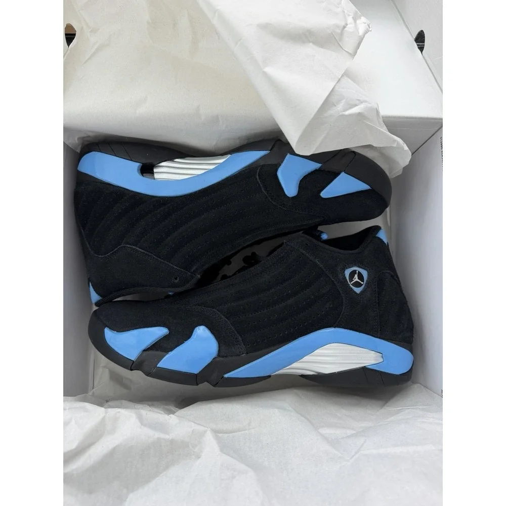 Air Jordan 14 Retro Black/University Blue (Style 48741-007) Size 11 1/2